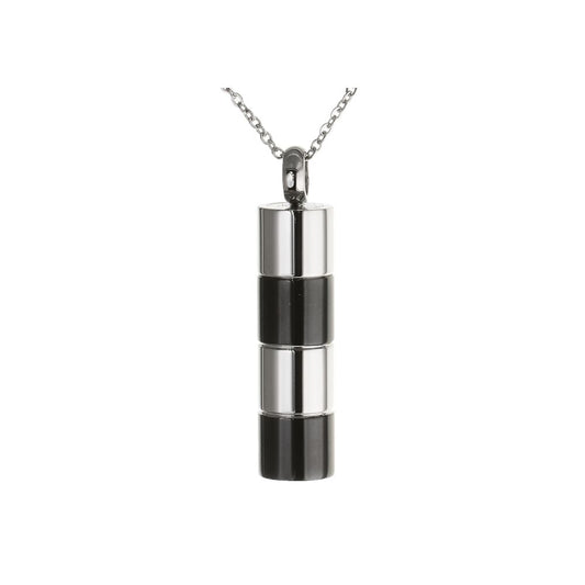 Ascheanhänger Zylinder schwarz/silber
