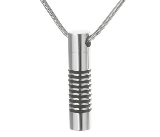 Ascheanhänger Zylinder mit schwarzen Ringen