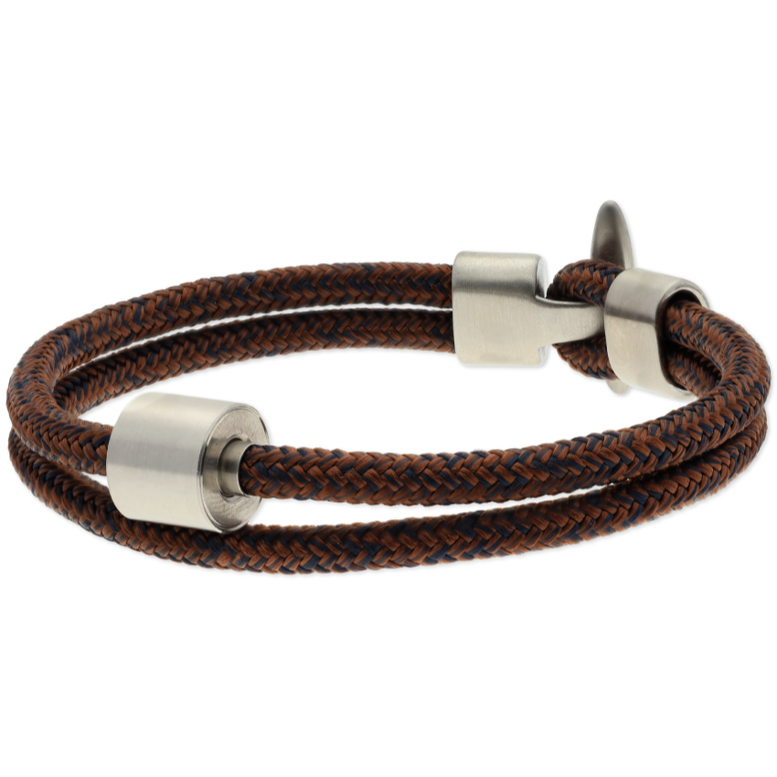 Armband mit Aschekapsel braun / marineblau