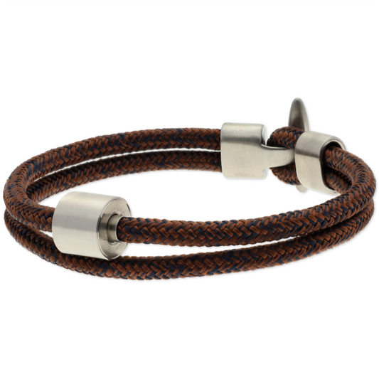 Armband mit Aschekapsel braun / marineblau