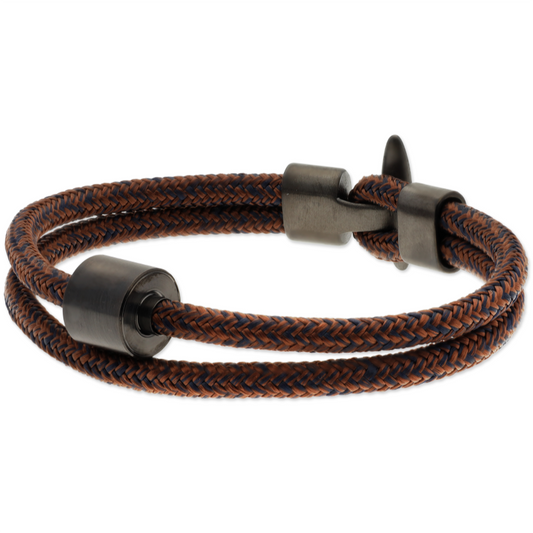 Armband mit Aschekapsel braun / marineblau
