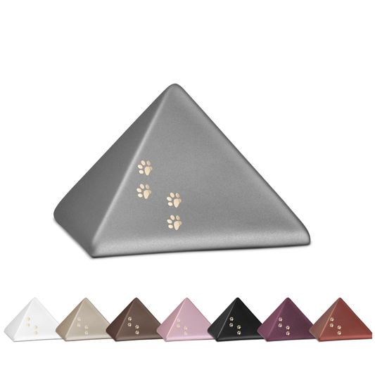 Keramikurne Pyramide mit Pfoten