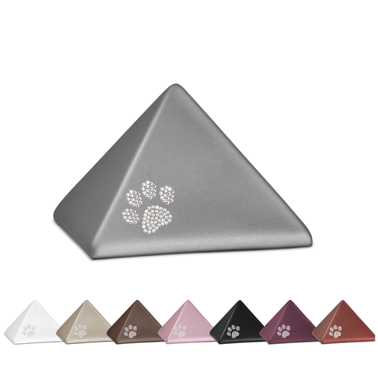 Keramikurne Pyramide mit Pfoten