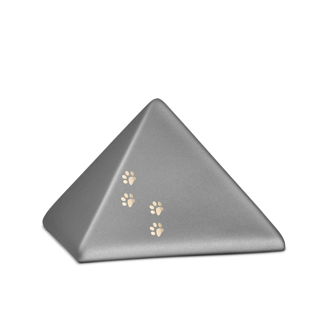 Keramikurne Pyramide mit Pfoten