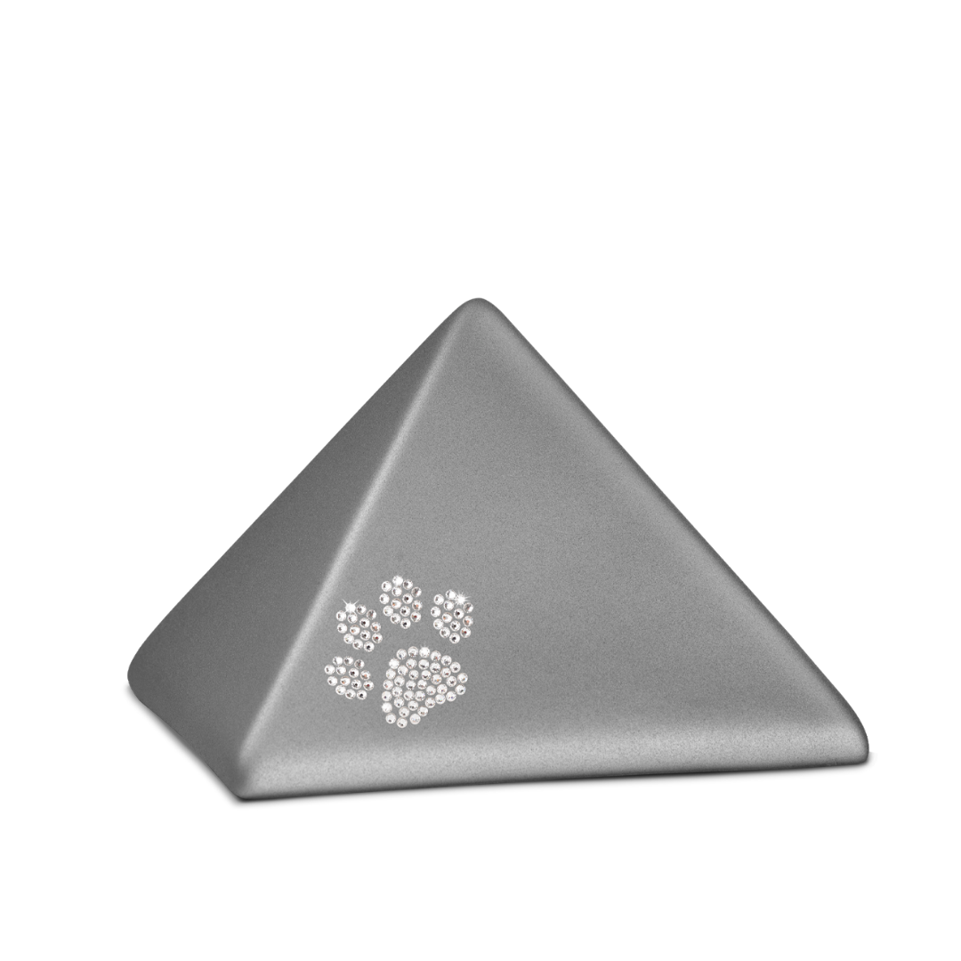Keramikurne Pyramide mit Pfoten