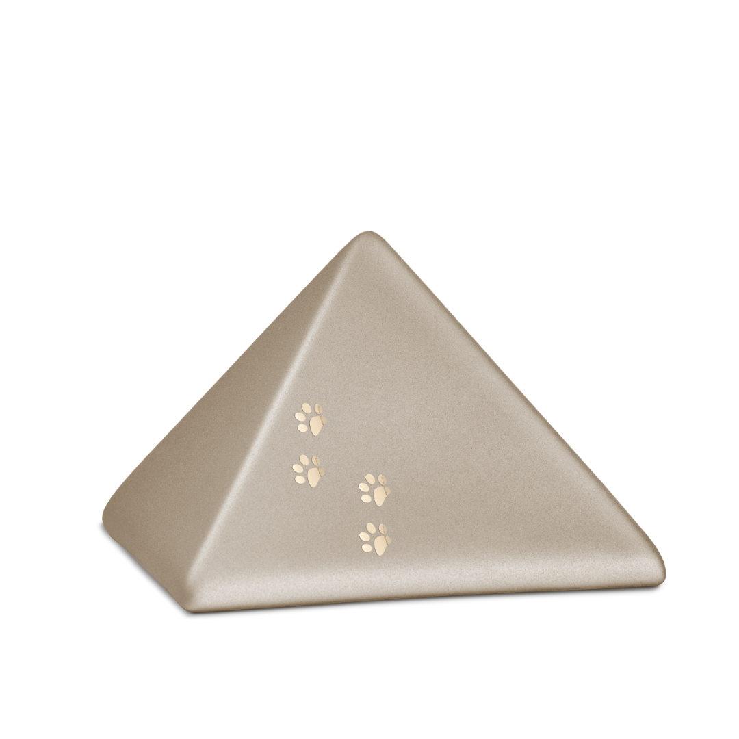 Keramikurne Pyramide mit Pfoten