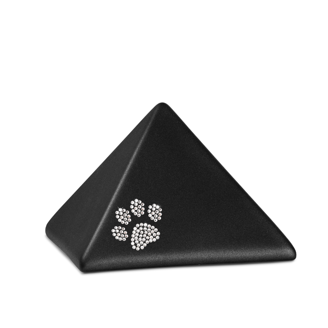 Keramikurne Pyramide mit Pfoten