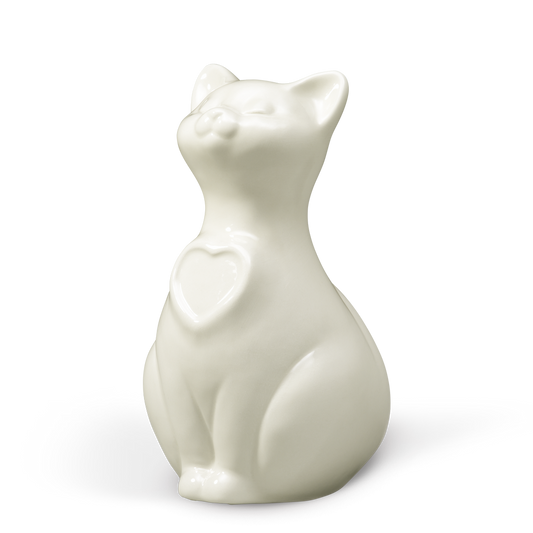 Porzellanurne sitzende Katze mit Herz