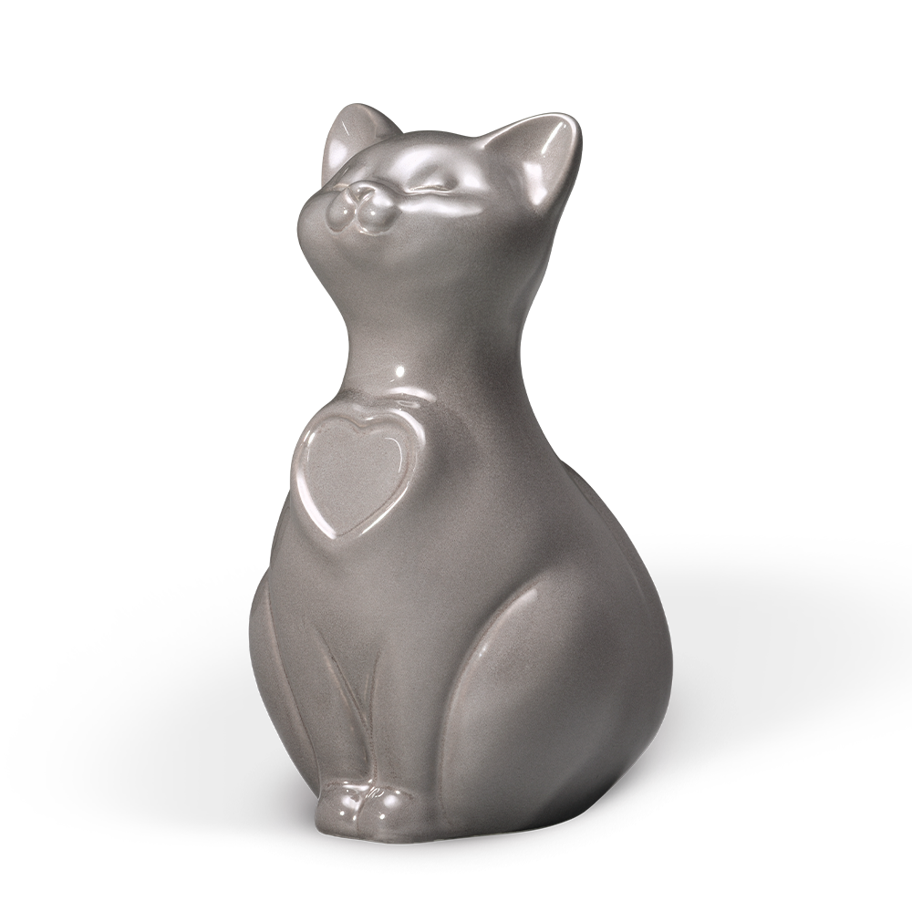 Porzellanurne sitzende Katze mit Herz