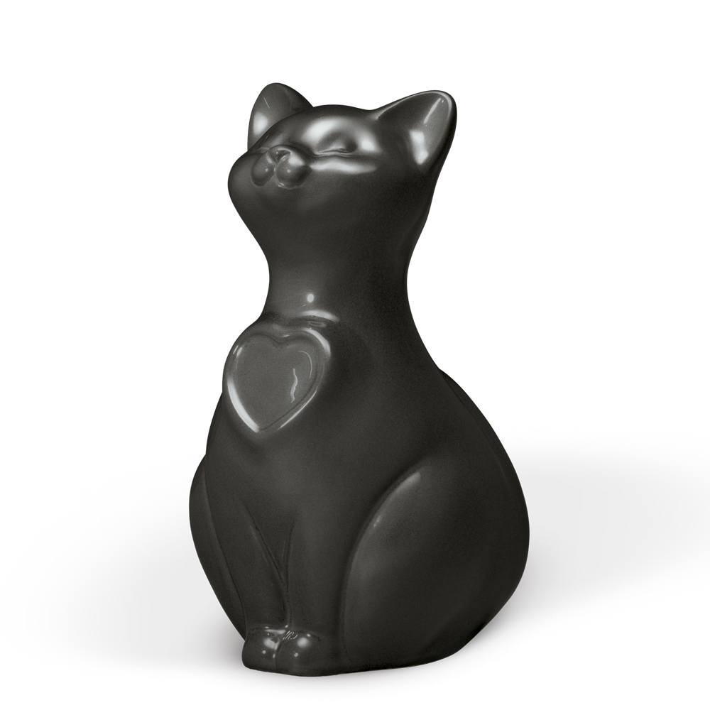 Porzellanurne sitzende Katze mit Herz