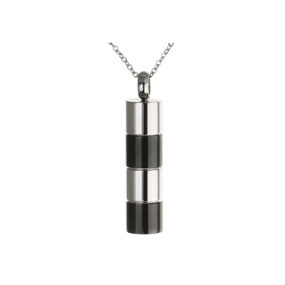 Ascheanhänger Zylinder schwarz/silber
