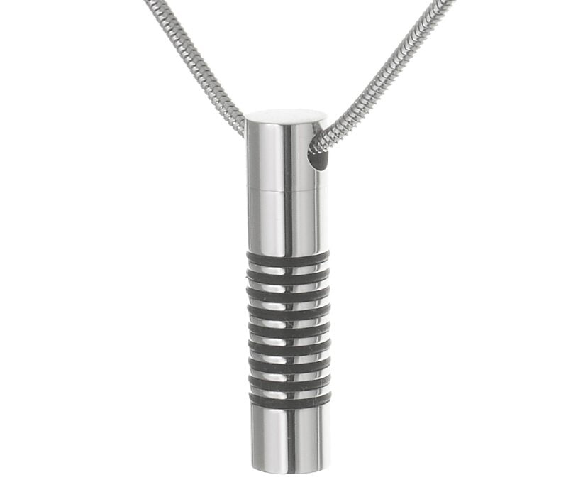 Ascheanhänger Zylinder mit schwarzen Ringen