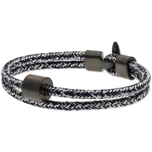 Armband mit Aschekapsel schwarz / weiß